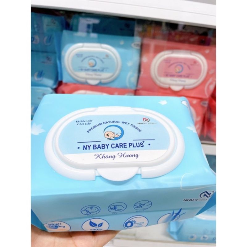 Khăn ướt không mùi cho bé Như Ý babycare 125gr- giấy dày tốt