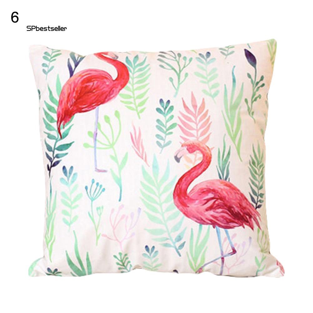 Vỏ gối sofa trang trí hình chim hồng hạc kích thước 18 inch