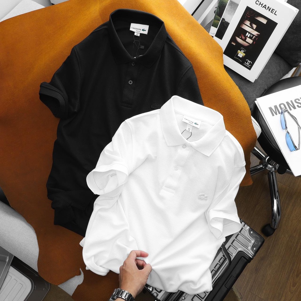 Áo POLO LCST nam ngắn tay cổ bẻ vải cotton co dãn 4 chiều, thấm hút mồ hôi, chống nhăn, thoáng mát-Hàng VNXK