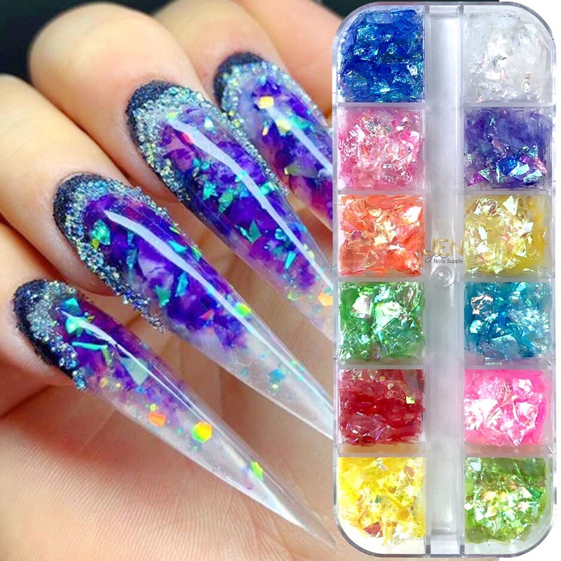 Nhũ giấy màu kim tuyến-phụ kiện nail móng