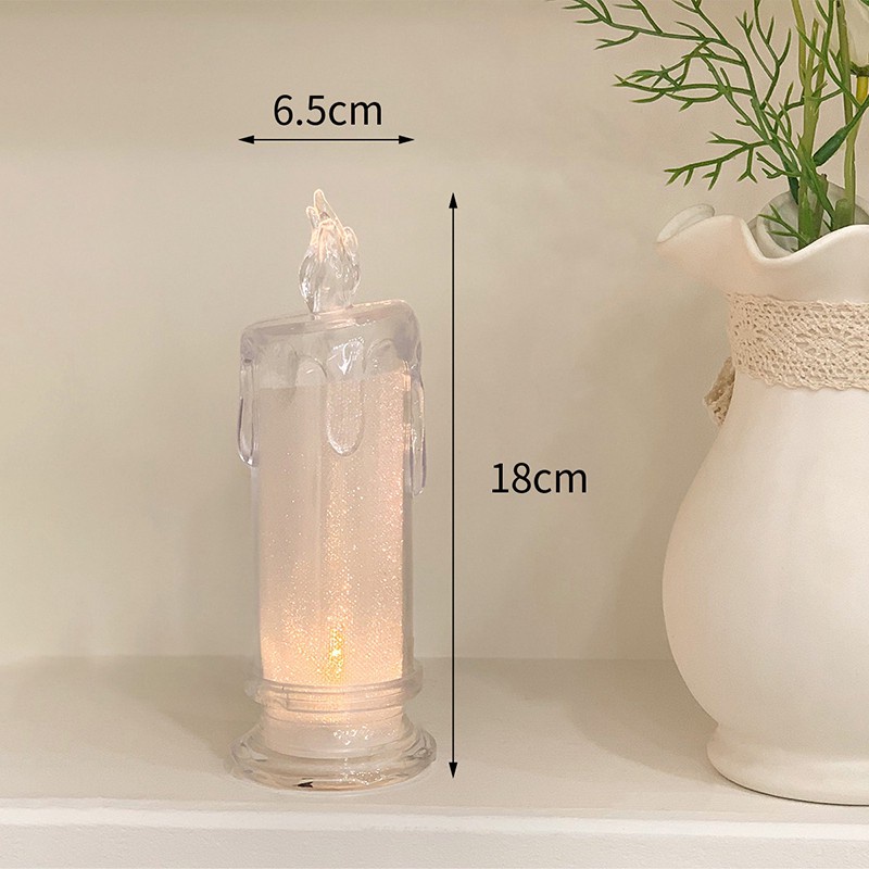 (Kèm pin AG10) Nến điện tử, nến pin pha lê trang trí nhà cửa, lễ hội