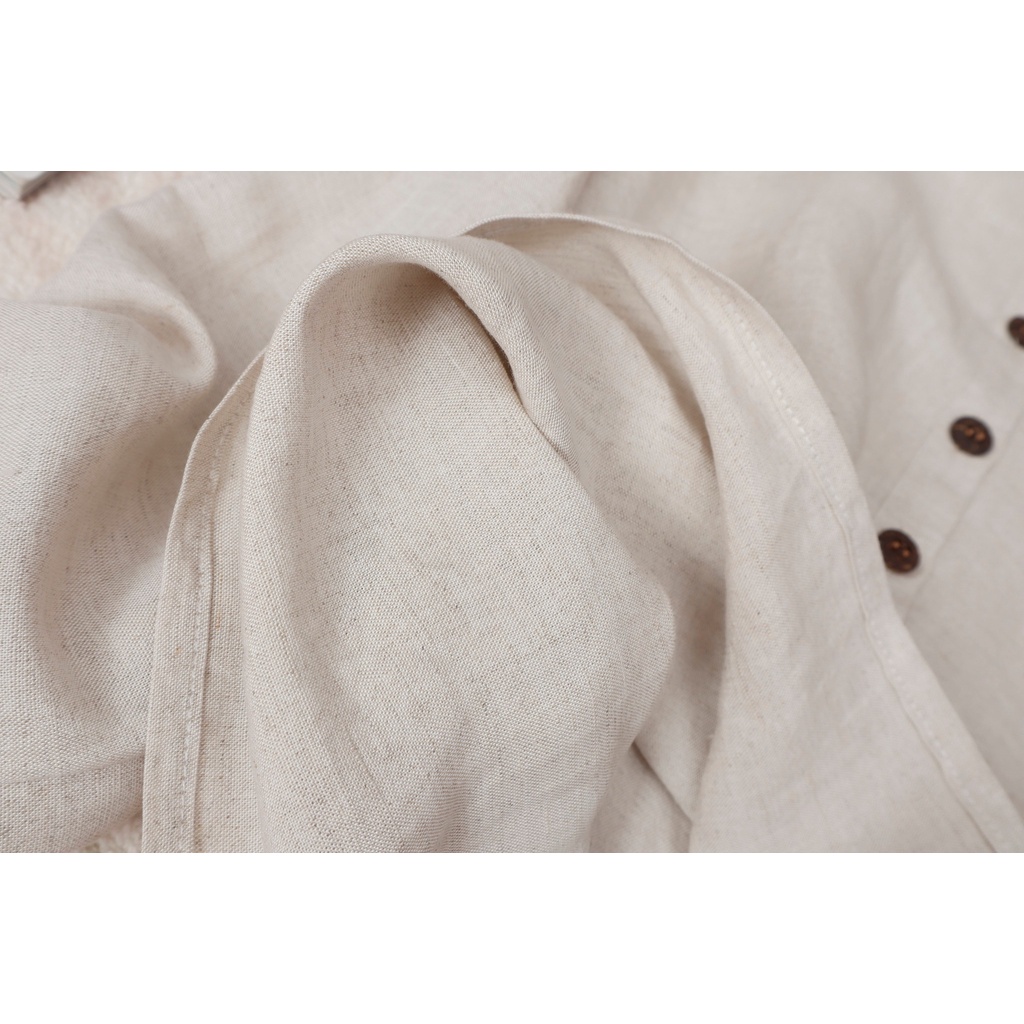 Áo Linen tưng KANAMY tay dài màu xám