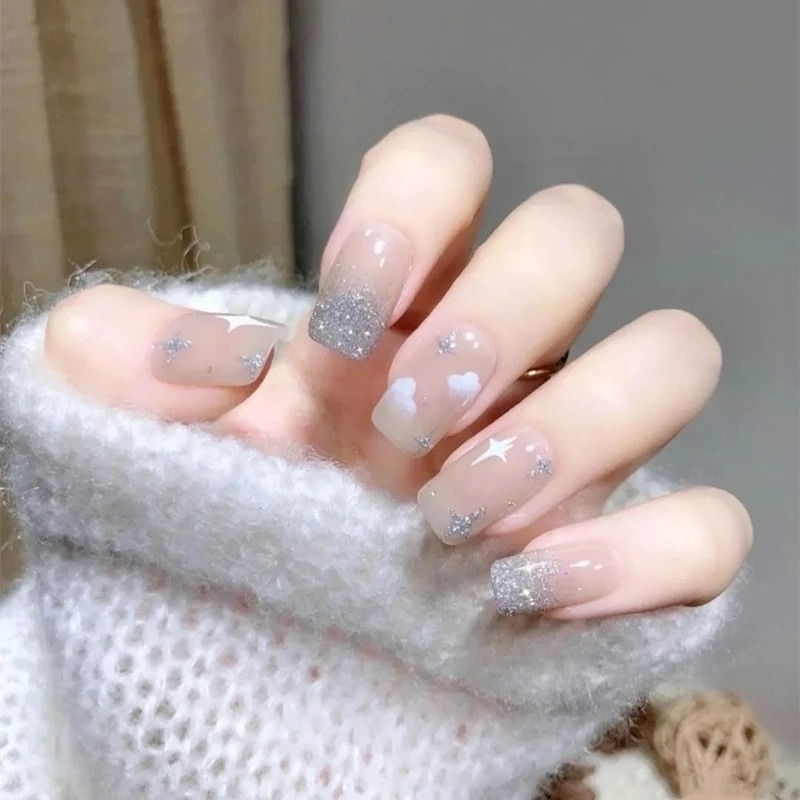 Miếng Dán Trang Trí Móng Tay Họa Tiết Hình Học/ Mặt Trăng Nhiều Màu Độc Đáo Thời Trang