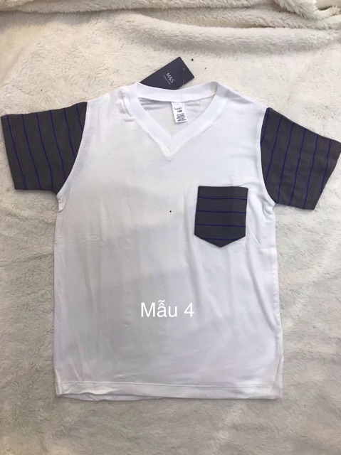 Áo thun cộc tay bé trai phối màu