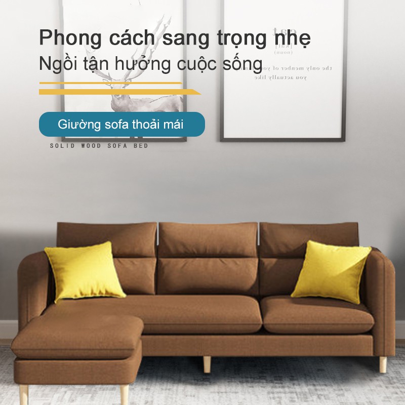 FU440 - Sofa sang trọng nhẹ Bắc Âu giường sofa hai người ba người đơn giản phòng khách