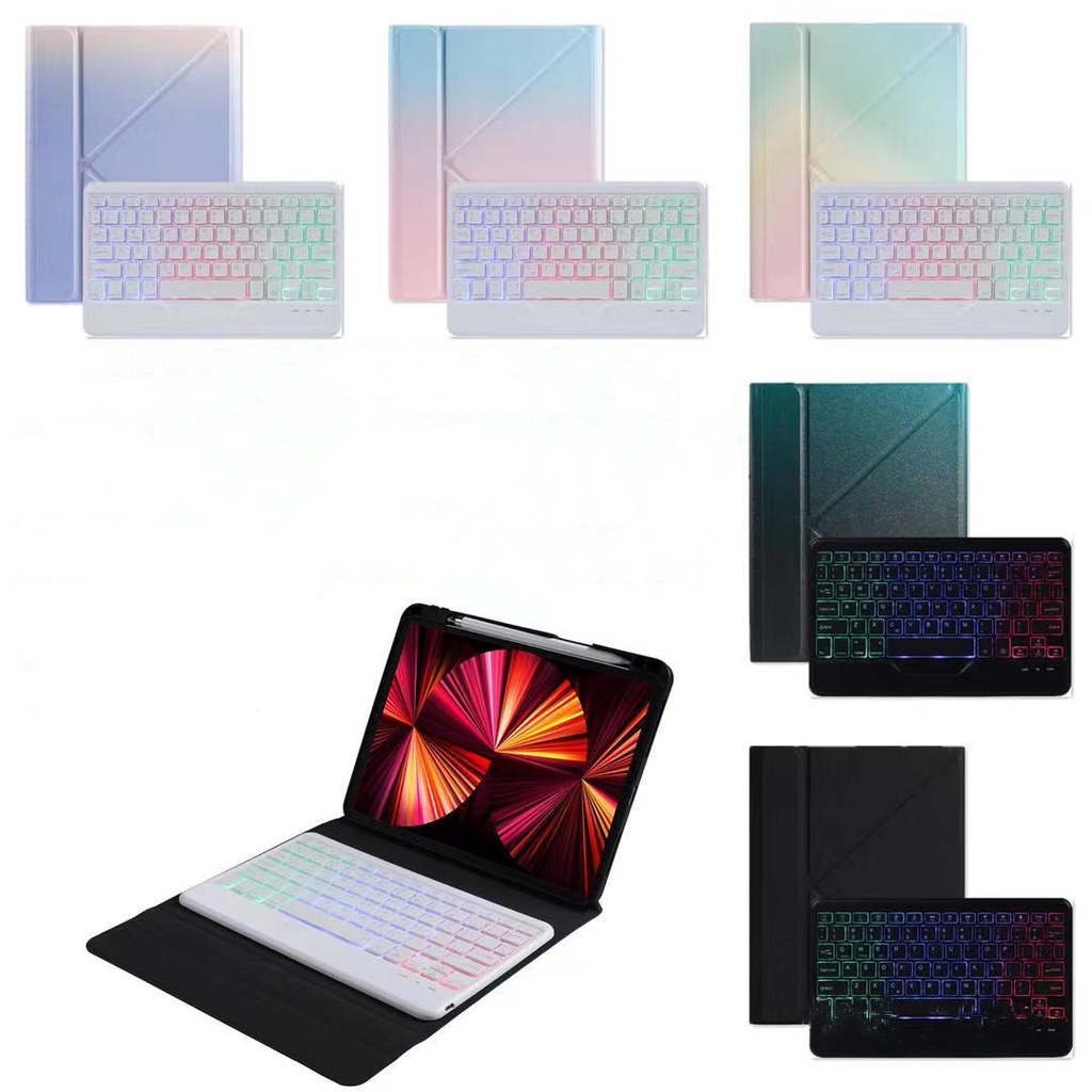 Bao Da Máy Tính Bảng Tích Hợp Bàn Phím Bluetooth 3.0 Không Dây Có Ngăn Đựng Bút Cho iPad Pro 11 2021 2020 2018/iPad Air 4 2020/iPad Air 4 2020