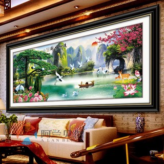 Tranh thêu Non nước hữu tình A928 (chưa thêu)
