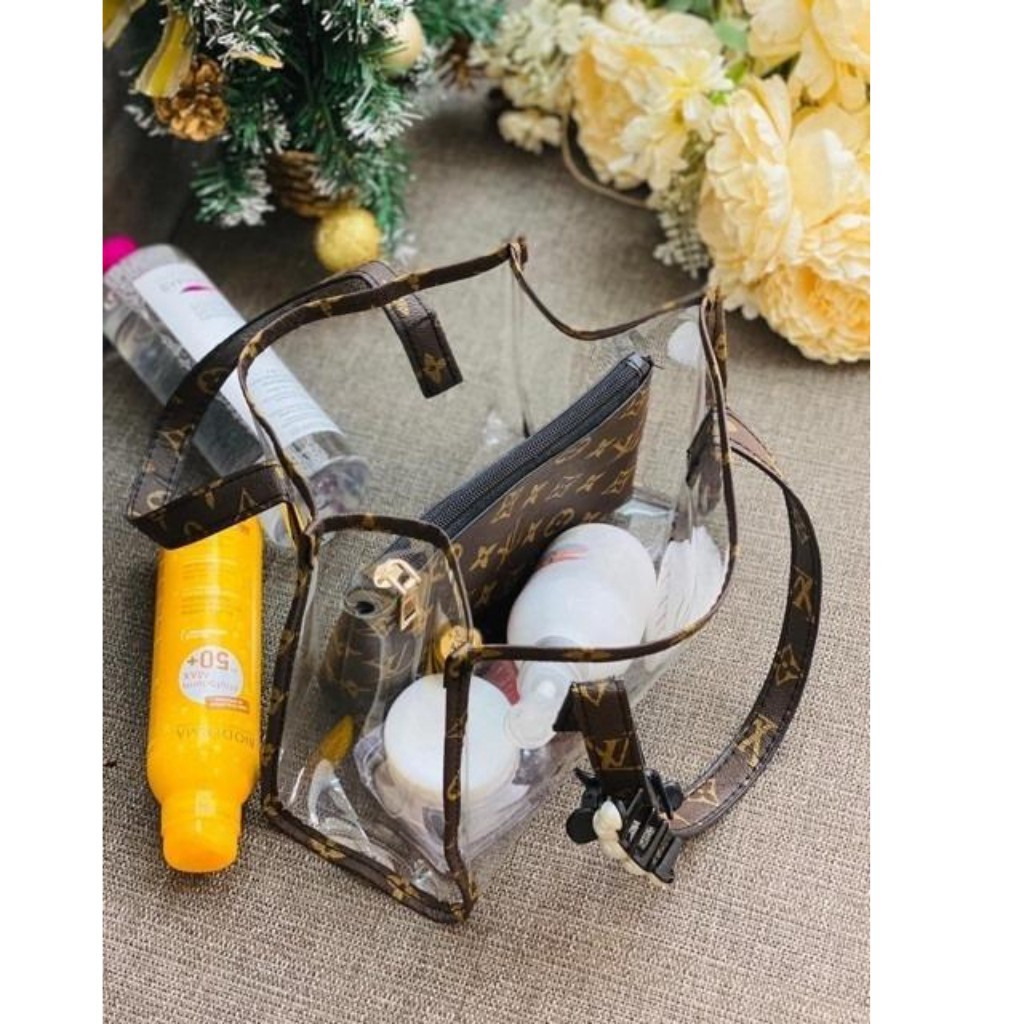 Túi Nữ Trong Suốt LV Có Kèm Ví Nhỏ Thời Trang Hot Trend