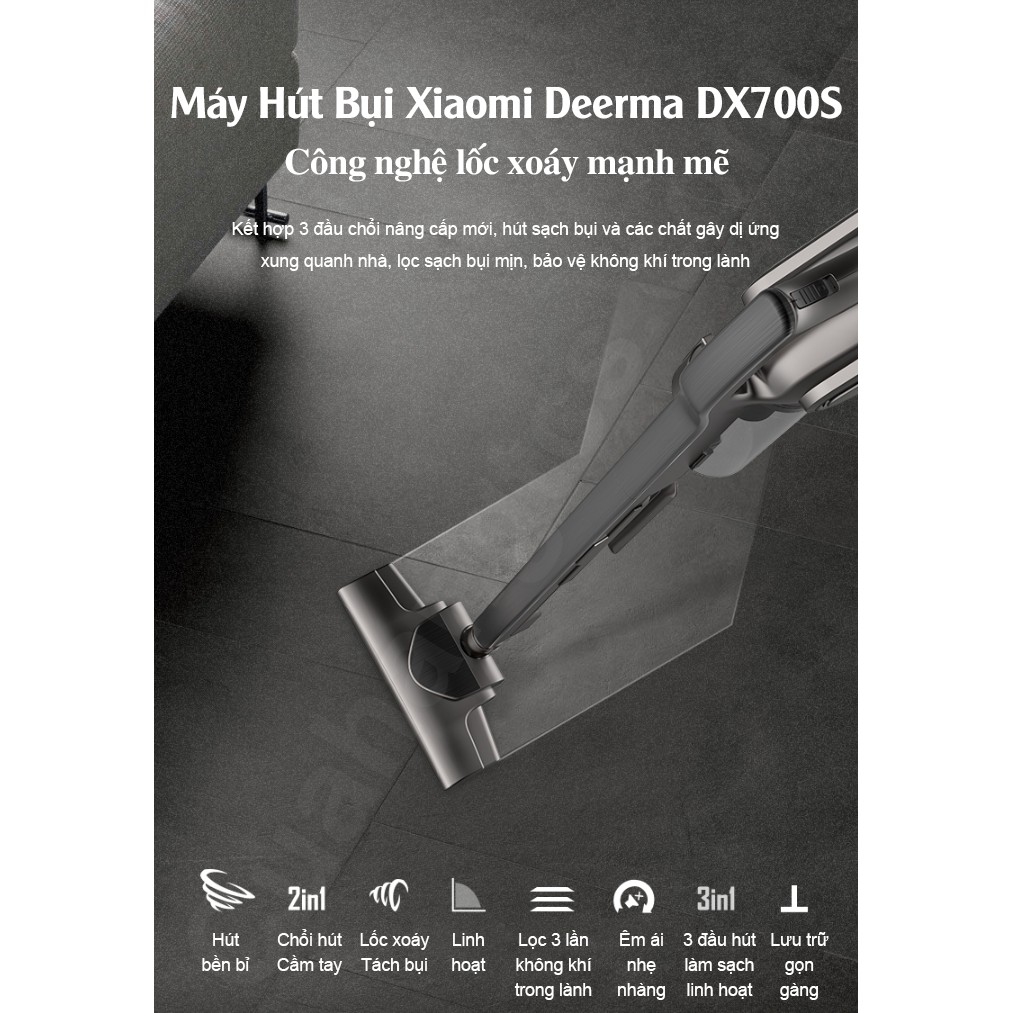 [Mã ELTECHZONE giảm 6% đơn 500K] Máy hút bụi cầm tay 2 trong 1 Xiaomi Deerma DX700 DX700S | BigBuy360 - bigbuy360.vn