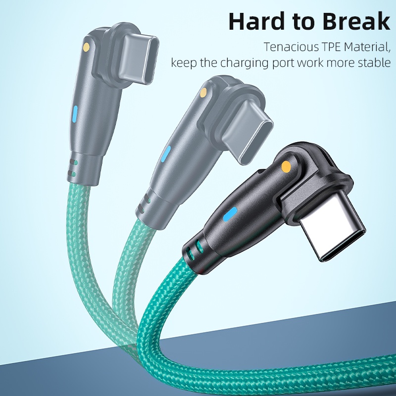 Dây Cáp Sạc Nhanh 60W 3A Loại C Sang Type C/C Bện Sợi Nylon Xoay 180 Độ Cho Điện Thoại Thông Minh Samsung Macbook