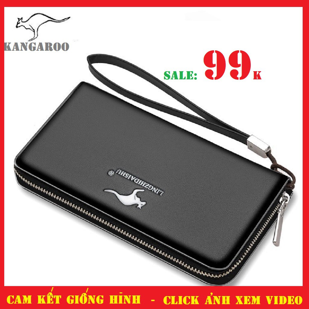 Ví Nam Cầm Tay Kangaroo PZ09 Cao Cấp - Ví Dài Da Mềm Nhiều Ngăn Có Quai - Ví Cầm Tay Chính Hãng - Ví nam da PLBF1 #vínam