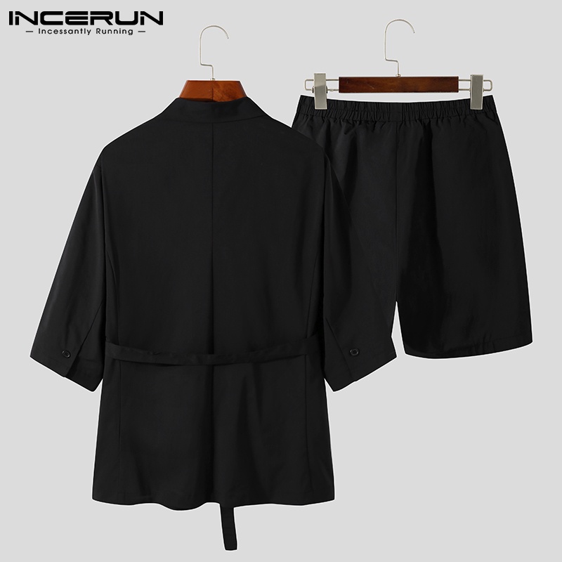 Set Áo Khoác Blazer Tay Lửng + Quần Short Màu Trơn Phong Cách Hàn Quốc Thời Trang Cho Nam