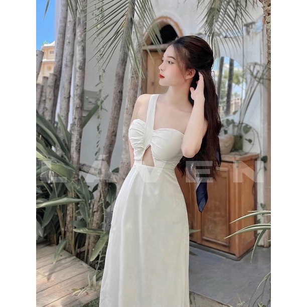 Maxi Dây Chéo Nhún Ngực
