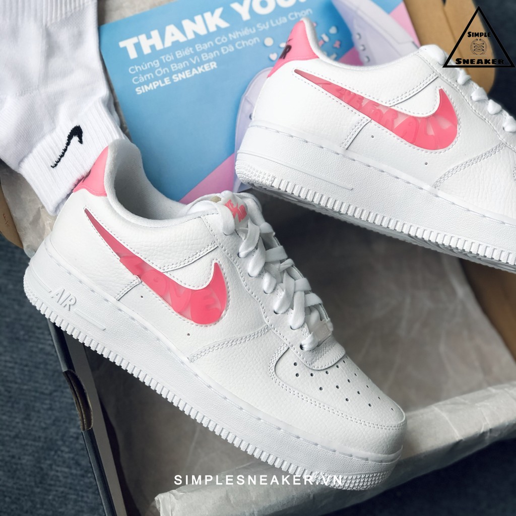 Nike AF1 Chính Hãng FREESHIP Giày Air Force 1 Valentine Love For All - Giày Thể Thao Nữ Auth - Simple Sneaker