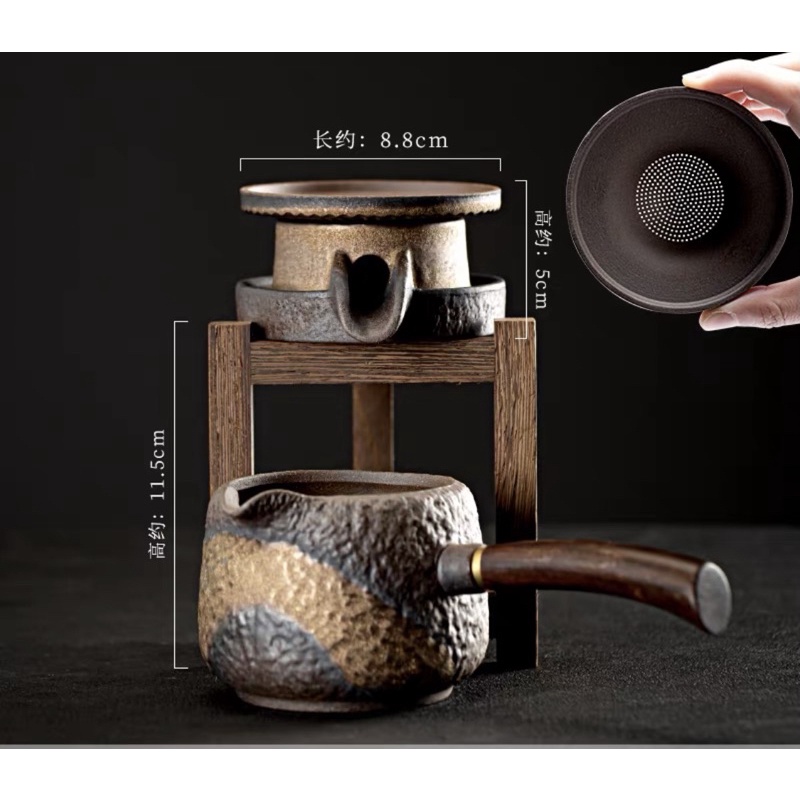 SET ẤM TRÀ SÀNH SỨ KHUNG GỖ TRANG TRÍ