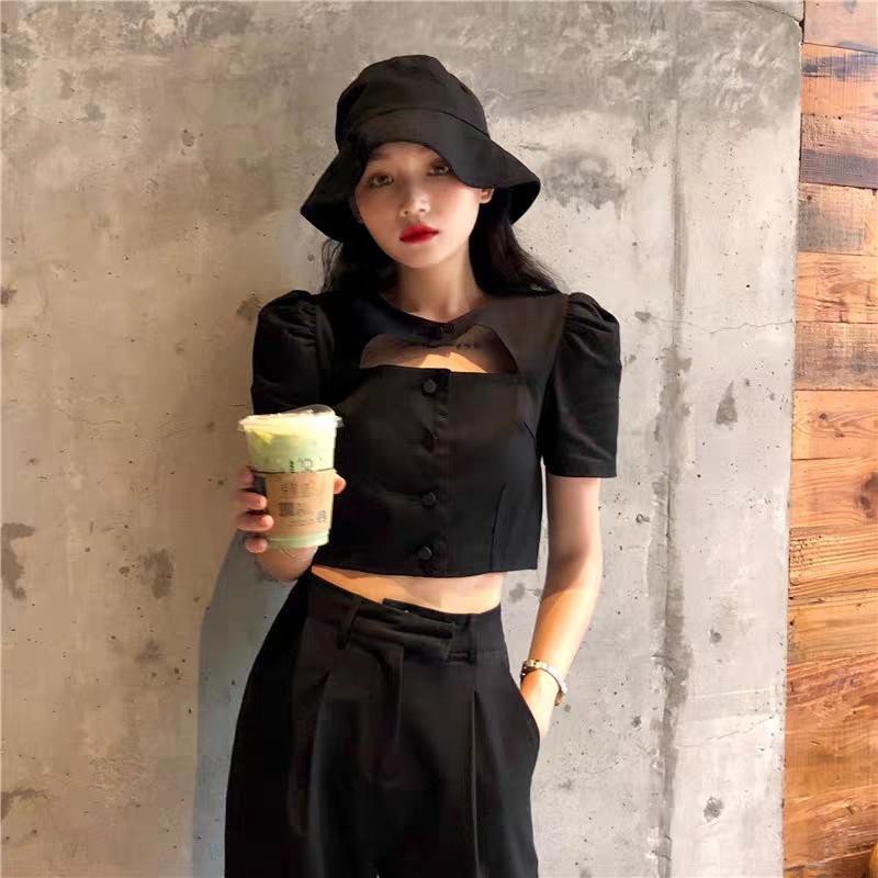 Áo croptop tay ngắn thời trang mùa hè dành cho nữ