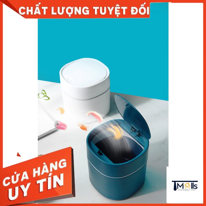 Thùng rác Mini 13x16 cm cao cấp có nắp tiện lợi chất nhựa cứng cáp bền màu