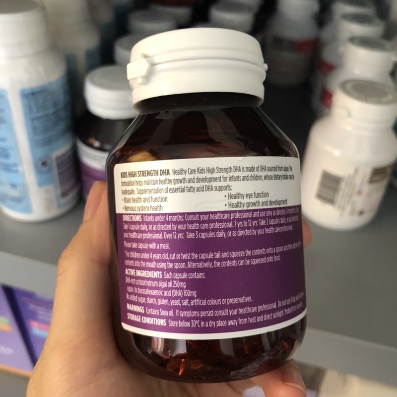 DHA vị chanh cho bé 4m+ Healthy Care DHA 60 viên Úc