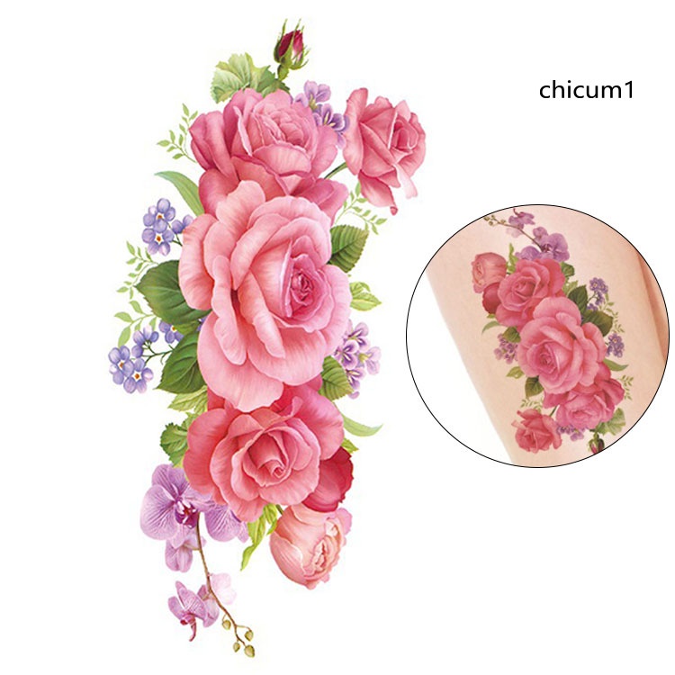 Hình Xăm Dán Tạm Thời Tự Dính Không Gây Kích Ứng Nhiều Màu Sắc Tươi Sáng Dành Cho Người Lớn