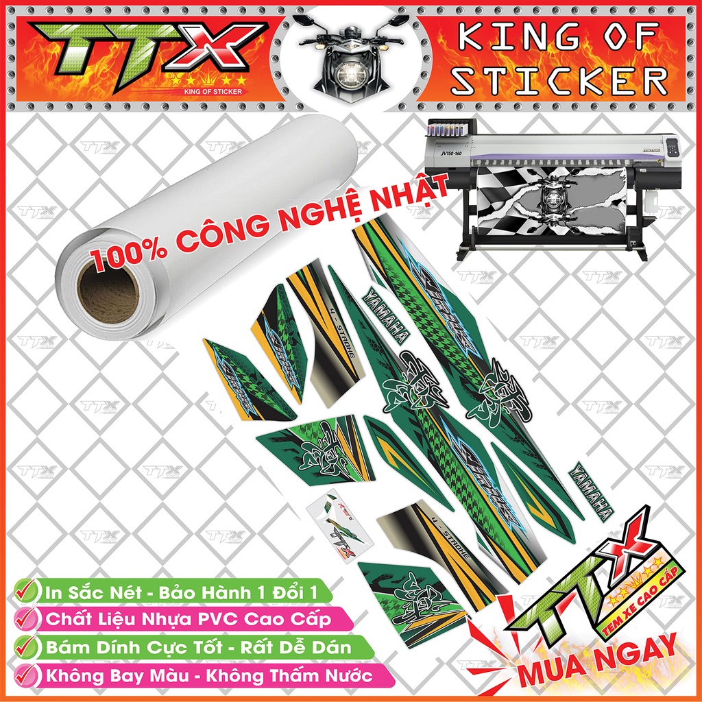 Tem sirius chữ tàu , Tem xe phụ kiện sirius màu xanh chữ đen tuyệt đẹp , Shop TTX Team chế sirius mã