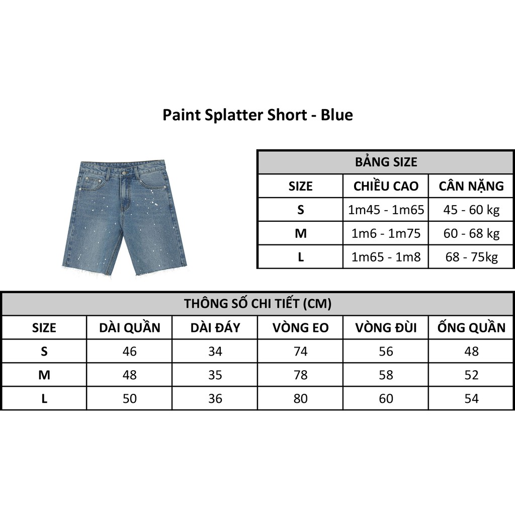 Quần ZOMBIE® Paint Splatter Short - Blue