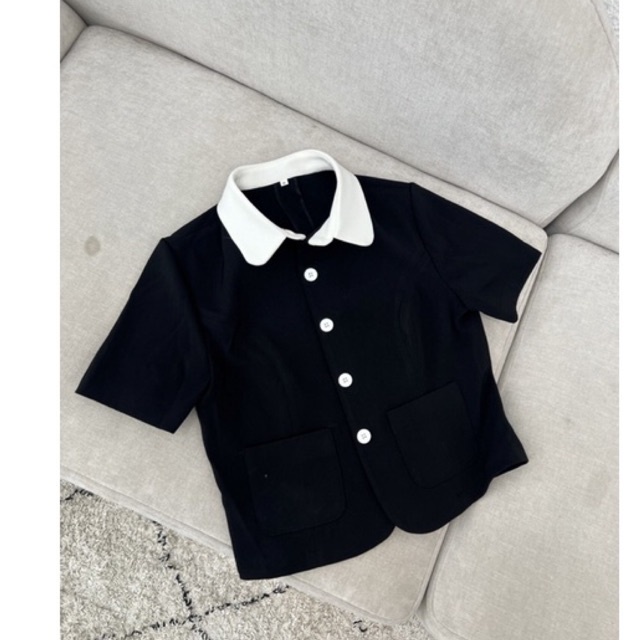 Set đồ nữ sành điệu, thanh lịch hàng thiết kế Huien Design cổ trắng với quần đen ống vảy | BigBuy360 - bigbuy360.vn