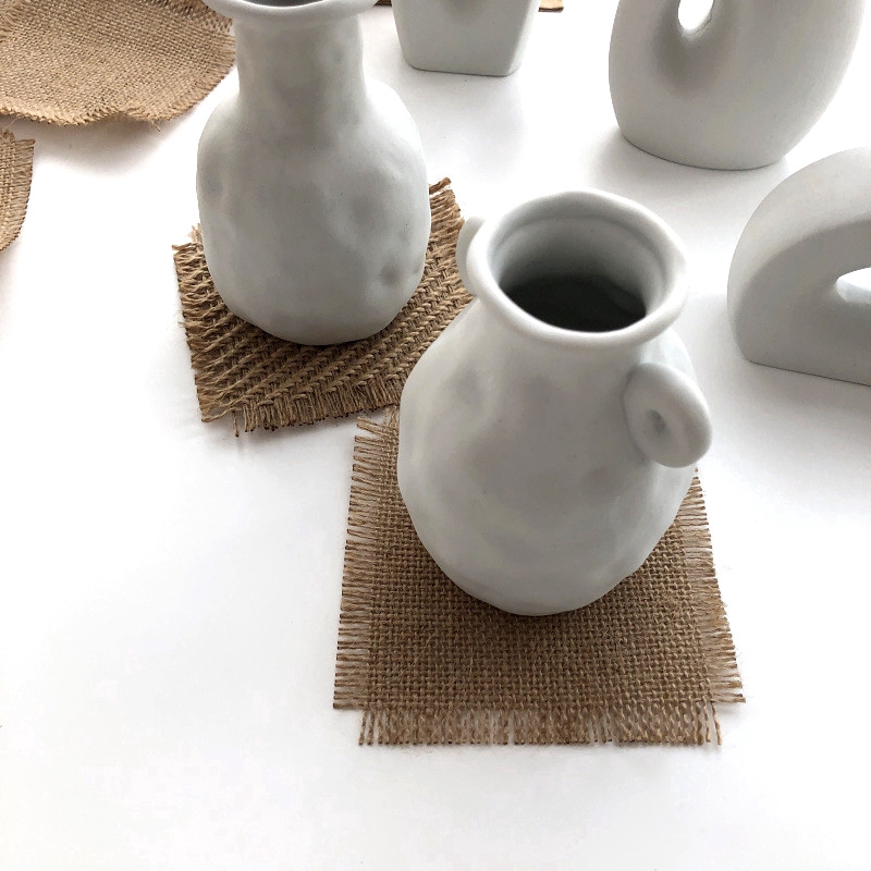 Tấm lót cốc bằng vải lanh tiện dụng