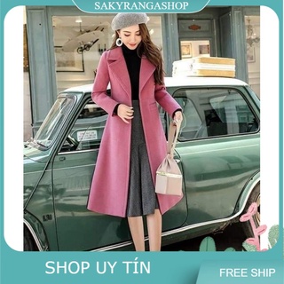 Áo khoác dạ cổ vest dáng dài sang trọng