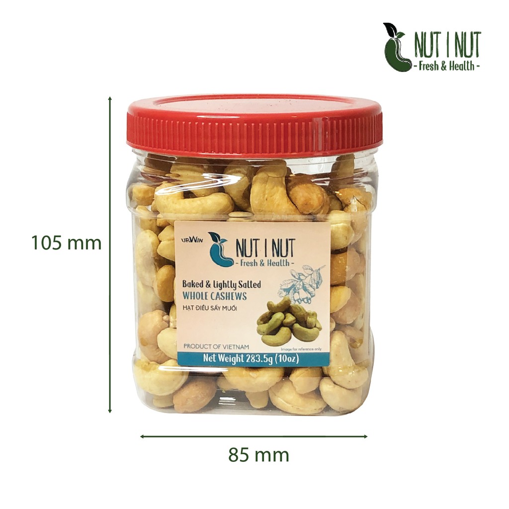 Hạt điều Nut I Nut sấy muối nguyên hạt hũ 283.5 gram - UP &amp; WIN