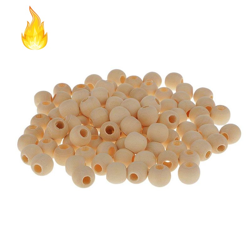 1 Gói 20 Hạt Gỗ Tròn Kích Thước 12mm