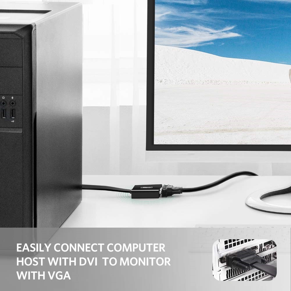 Dây cáp chuyển cổng DVI sang cổng VGA /Hỗ trợ kết nối máy tính ,laptop sang tivi ,máy chiếu/UGREEN 40259