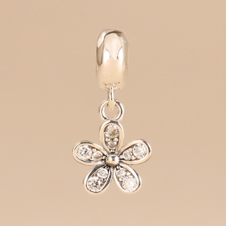 Charm treo hoa 5 cánh đính đá trắng