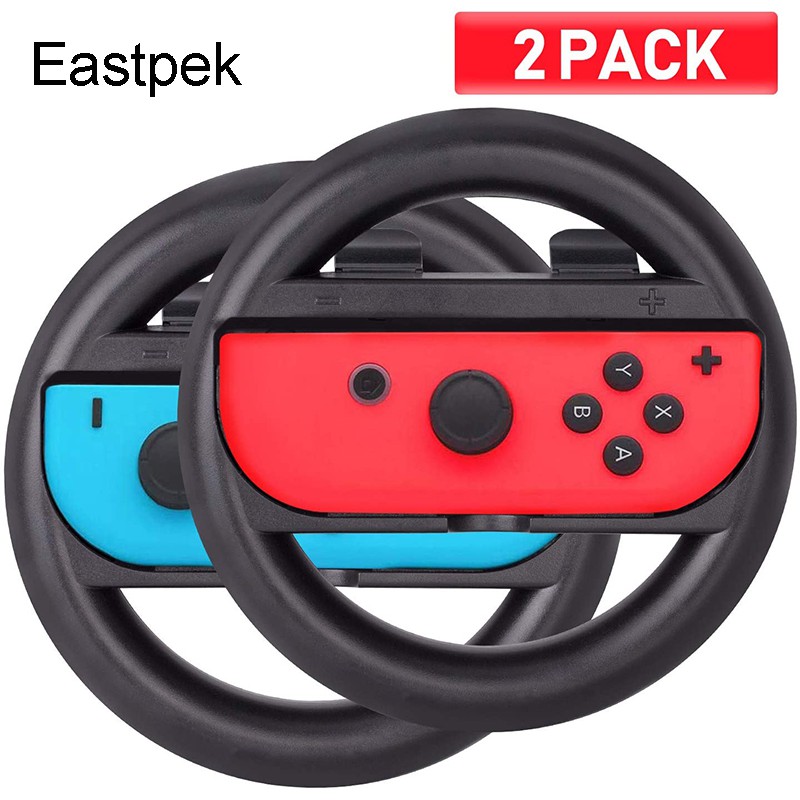 Set 2 Vô Lăng Chơi Game Nintendo Switch Mario Kart, Joy-con Màu Xanh Và Đen