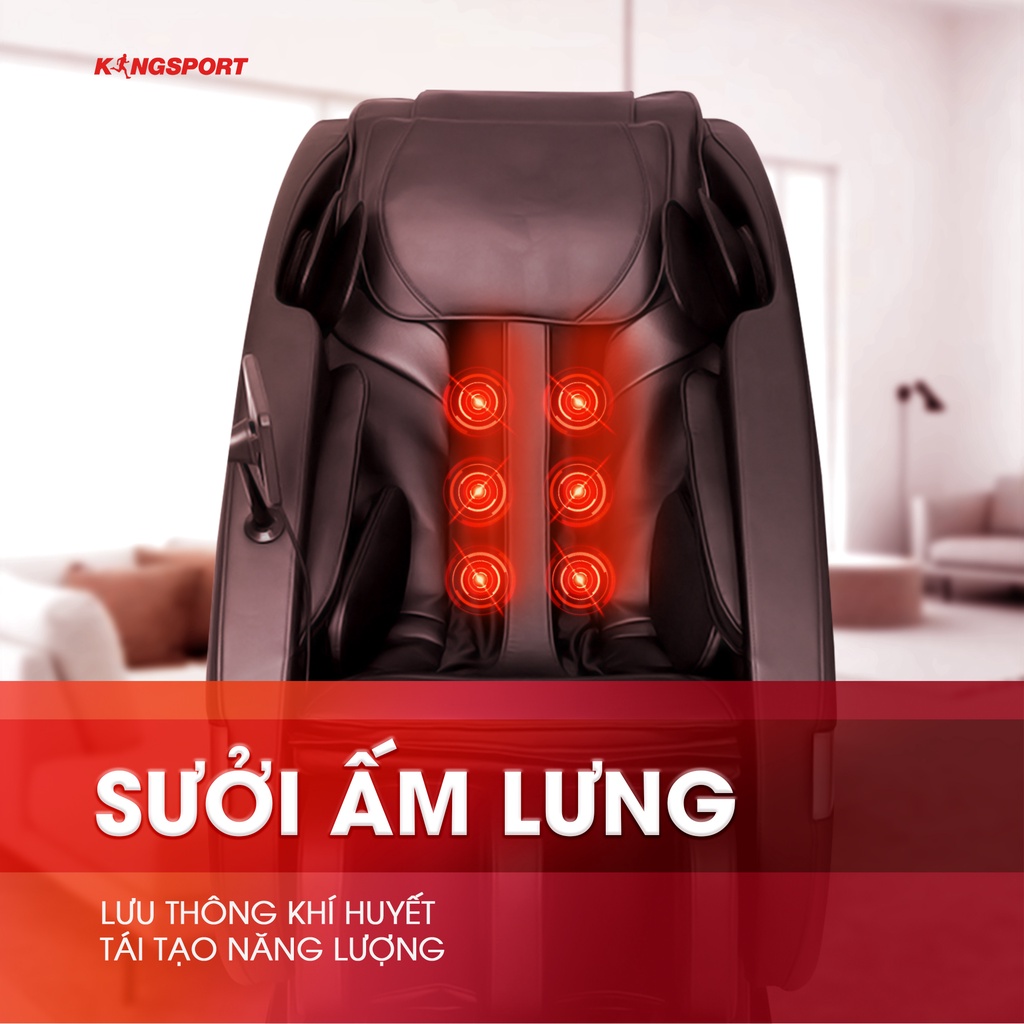 Ghế massage KINGSPORT G66 - Ghế mát xa toàn thân đa năng, nhiệt lưng lưu thông khí huyết
