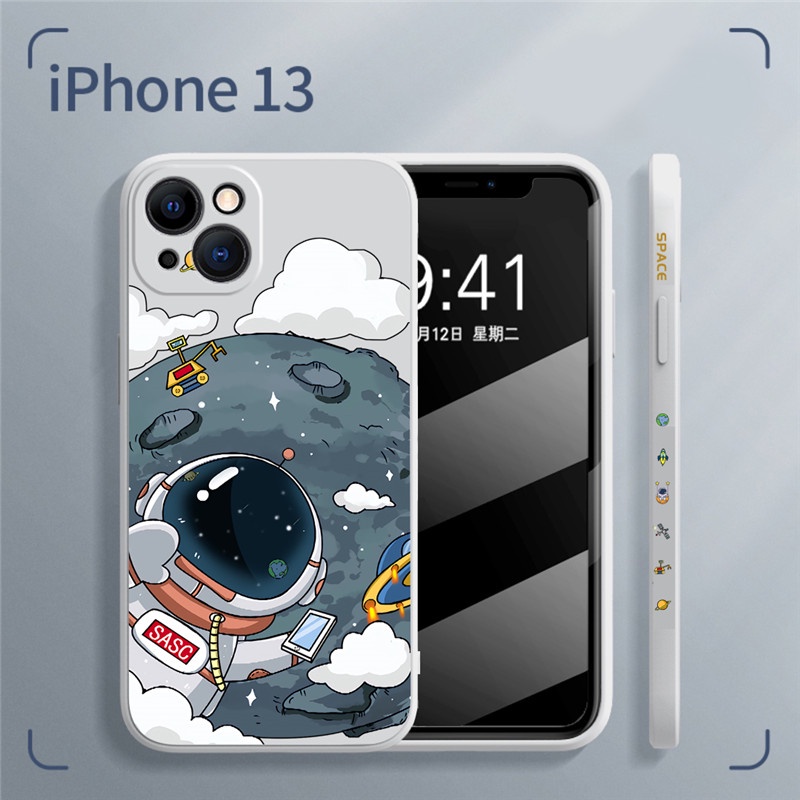 Ốp Điện Thoại Silicon Mềm Họa Tiết Phi Hành Gia Cho iphone 12 11 13 pro max xs xr x 8 7 plus se 2020 12 13 11