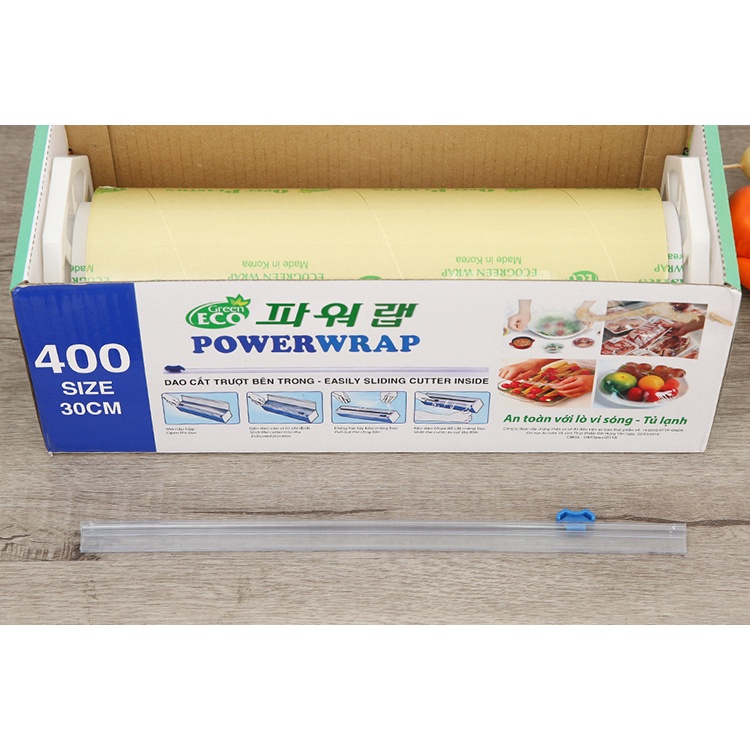 Màng Bọc Thực Phẩm Power Wrap PVC Tự Hủy Sinh Học 9 Mic x 300 mm x 250m