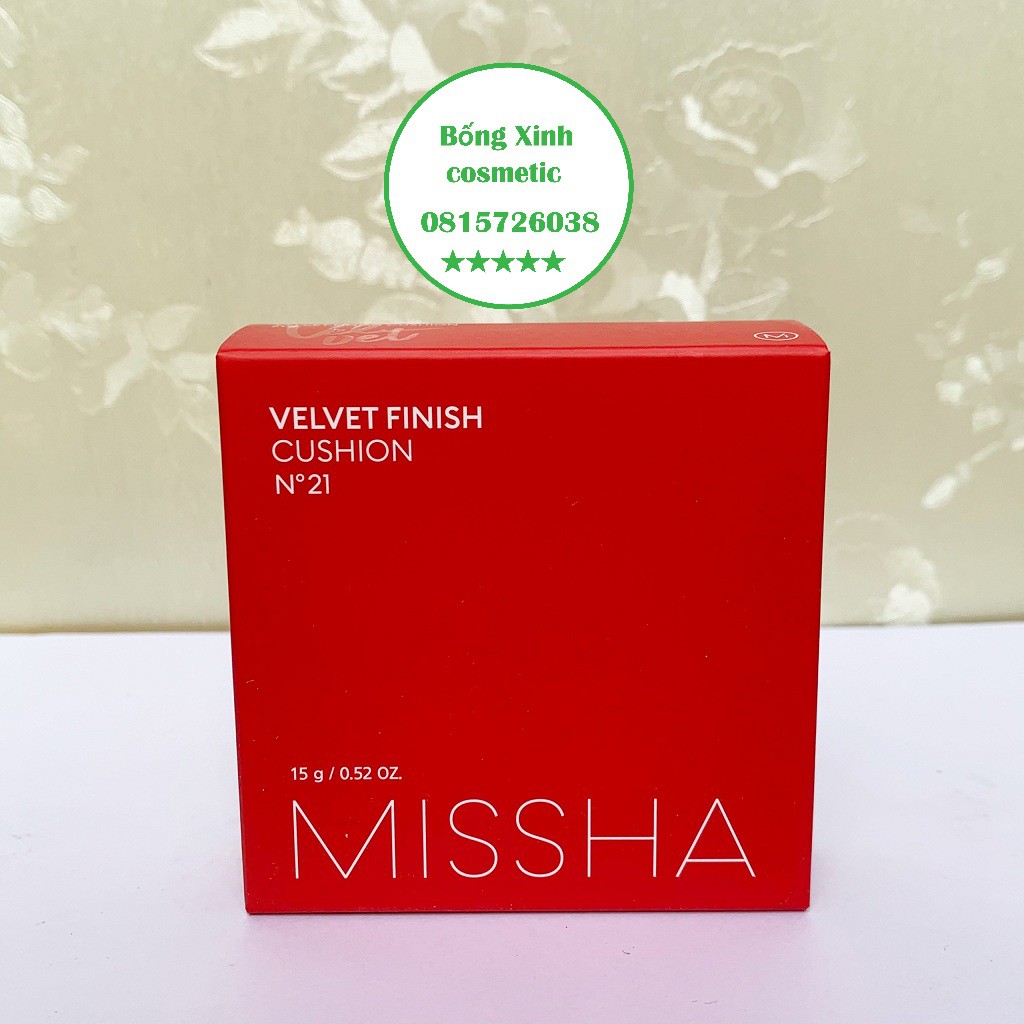 Phấn Nước Mỏng Mịn, Che Phủ Tốt, Lâu Trôi Missha Velvet Finish Cushion SPF50+ PA+++ 15g