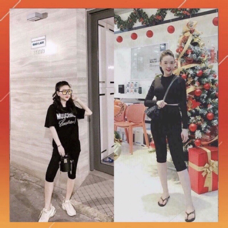 Quần legging Ngố cuộn Hồng siêu co gian