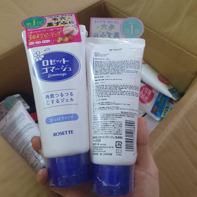 Tẩy tế bào chết da mặt dành cho da dầu mụn da khô  ROSÉTTE nhật bản 120gr