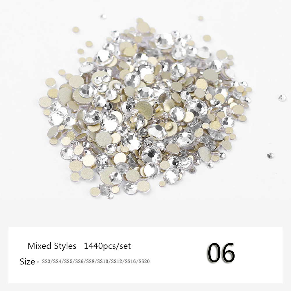 [Hàng mới về] Túi 1440 hạt đá 3D thời trang dành cho trang trí móng tay nghệ thuật DIY
