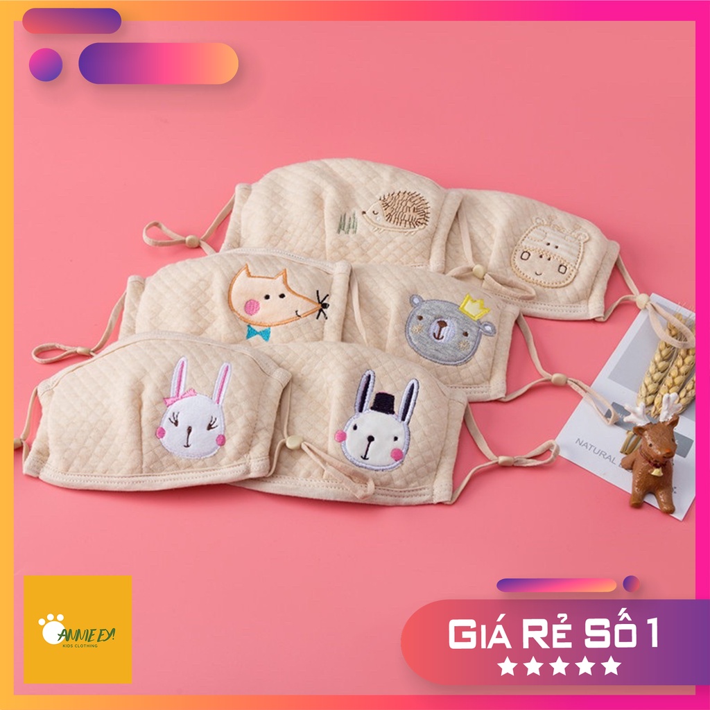 Khẩu trang cho bé organic 100% cotton hữu cơ tự nhiên dễ thương cho bé 0-7 tuổi Annie Ey! 2022