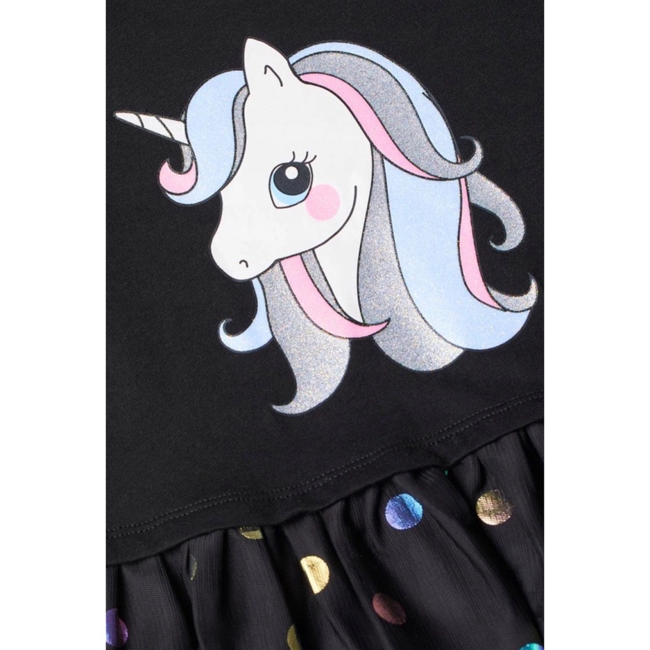 [Xuất dư xịn] Váy HM pony đen chân voan chấm bi