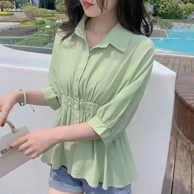 Áo Sơ Mi Chiffon Tay Lỡ Cỡ Lớn Thời Trang Mùa Hè 2022 Cho Nữ 2022