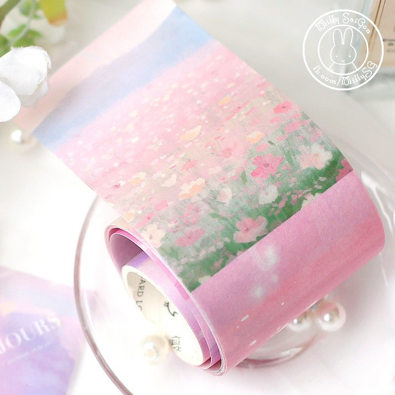 [CARDLOVER] Set washitape/sticker tape DÀI 3M phong cách tranh sơn dầu chủ đề DREAM TRAVELLER