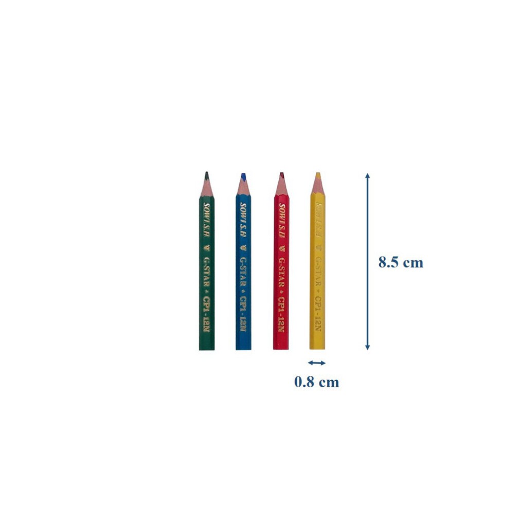Hộp bút chì màu G-star Vâng Thiên CP1-12N (12 màu, thân ngắn)