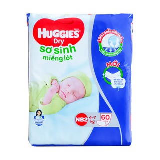 Miếng lót sơ sinh Huggies Dry NB2 60 miếng