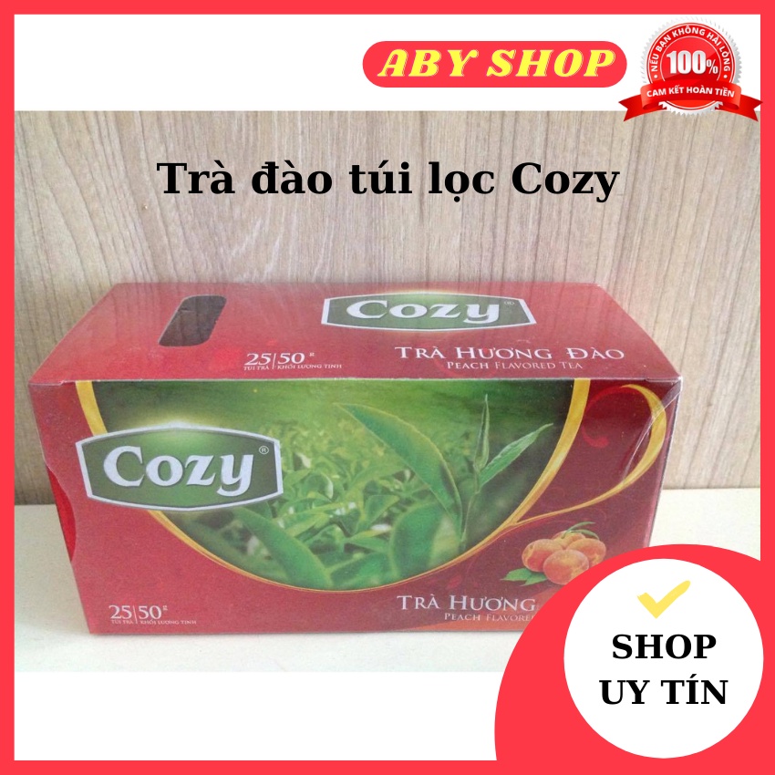 Trà đào túi lọc Cozy ⚡ LOẠI NGON ⚡ trà đào vị đậm đà của chè và hương thơm nhẹ nhàng hấp dẫn