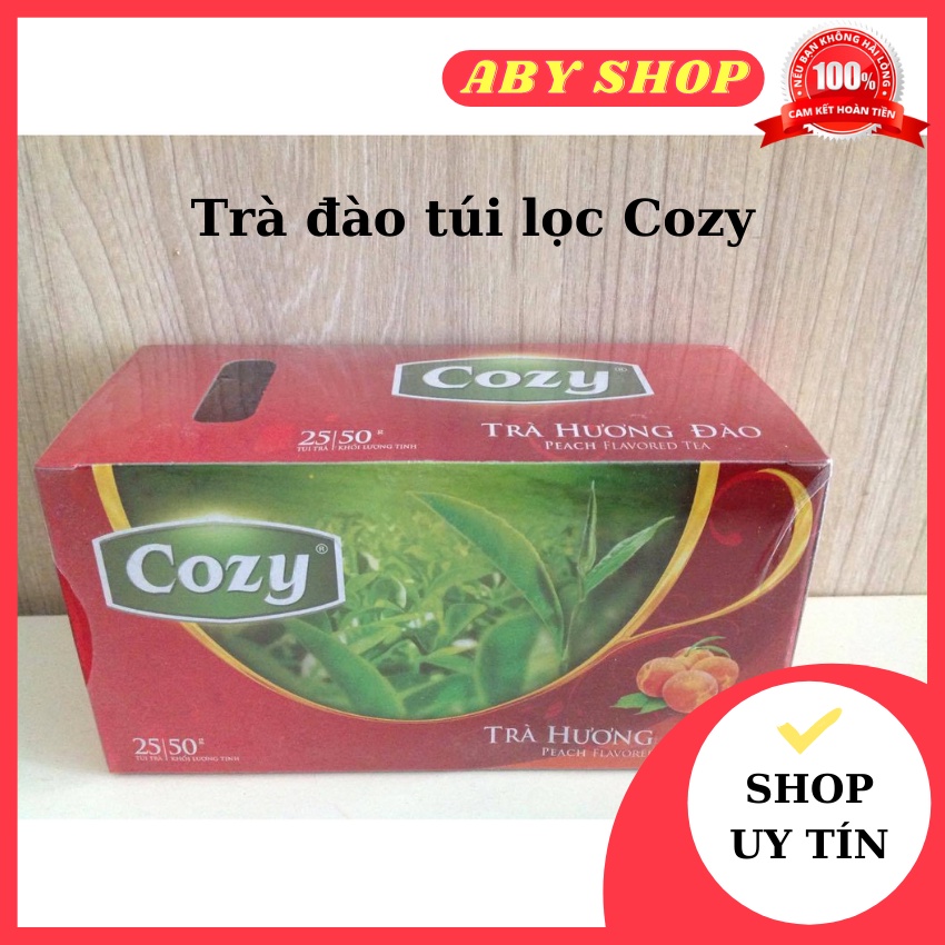 Trà đào túi lọc Cozy ⚡ LOẠI NGON ⚡ trà đào vị đậm đà của chè và hương thơm nhẹ nhàng hấp dẫn