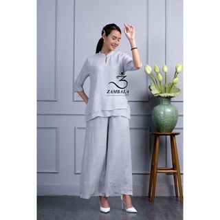 Quần áo phật tử, bộ đồ tập yoga Zambala ZBLTĐ004 - Cổ Cao Giọt Lệ - Trơn/Họa Tiết