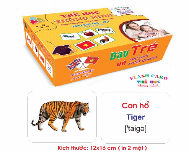Bộ thẻ học thông minh 18 chủ đề loại to song ngữ tiếng Anh loại chuẩn Glenn Doman Flashcard cho bé từ 0-6 tuổi (hibaby+)